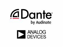 Dante by Audinate and ADI (Analog Devices) logos